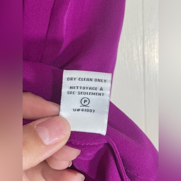 Diane Von Furstenberg 100% Silk Kaley Lily Crepe Sleeveless Purple Blouse Size 4 - Picture 11 of 14